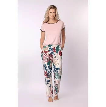 Dámské kalhoty KALHOTY MARGOT DLOUHÉ S POTISKEM PDW1 ECRU S