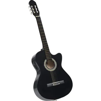 Klasická kytara Folková klasická kytara s výřezem s ekvalizérem a 6 strunami