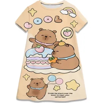 Dívčí šaty Letní dívčí šaty "Kapybara" Motiv: TQDX-KP-1 (cool), Velikost: 120