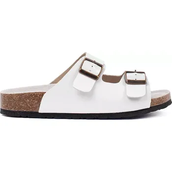 Dámské žabky Zajímavé dámské bílé nazouváky na plochém podpatku 37