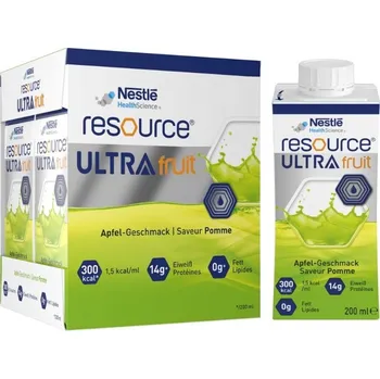 Speciální výživa RESOURCE ULTRA FRUIT HIGH PROTEIN PŘÍCHUŤ JABLKO perorální roztok 4X200ML