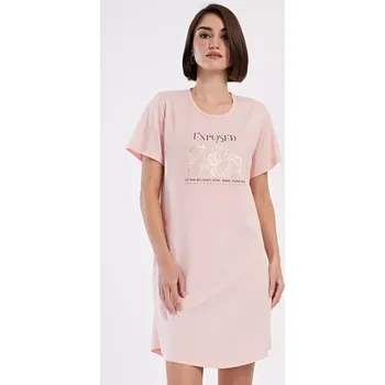 Dámské šaty Dámské domácí šaty s krátkým rukávem Michaela světle lososová 4XL