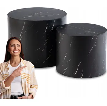 Konferenční stolek Konferenční stolek Mebel Elite kulatý 48 x 48 x 38 Cm černý