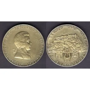 MOZART, Wolfgang Amadeus. Medaile ke 175. výročí narození. 1745 - 1931.