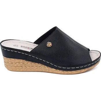 Dámské žabky Praktické nazouváky dámské černé na klínku 38