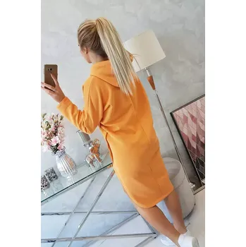 Dámské šaty Šaty s kapucí a bočním rozparkem broskvové UNI