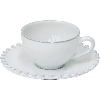 Šálek na kávu s podšálkem 0,09L, PEARL, bílá|Costa Nova