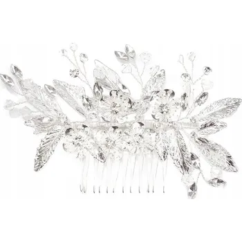 Ozdoba do vlasů OZDOBA DO VLASŮ - stříbrná barva - SVATEBNÍ hřebínek ZIRKONY
