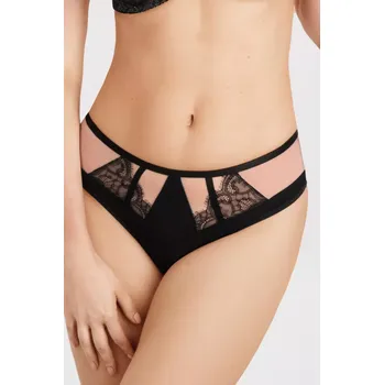 Kalhotky K836 BRAZILIANS ČERNÁ NA ČERNOU černá S