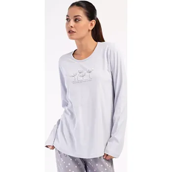 Dámské pyžamo Dámské pyžamo dlouhé Petra šedá 4XL