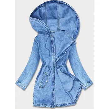 Světle modrá dlouhá džínová bunda (POP7032-LK) odstíny modré 46