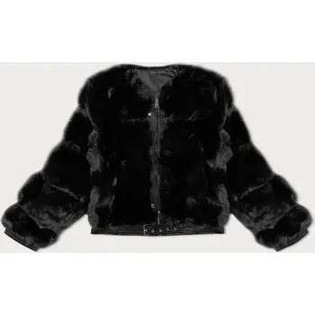 Černá krátká dámská kožešinová bunda J Style (11Z8080) odstíny černé L (40)