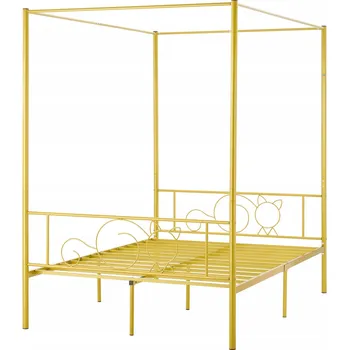 Postel Kovová postel Vevor 140x190 cm zlatá