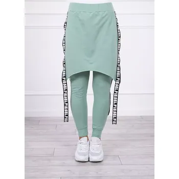 Dámské kalhoty Kalhoty/oblek s nápisem selfie tmavě mátový UNI