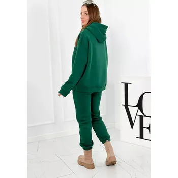 Dámská halenka Izolovaná bavlněná souprava, mikina + kalhotami Brooklyn tmavě zelená UNI