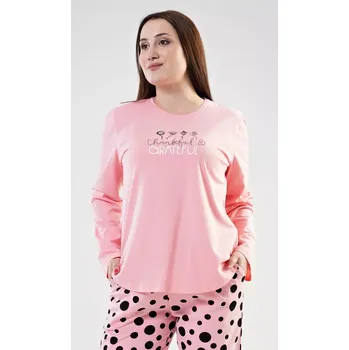 Dámské pyžamo dlouhé Simona lososová 4XL