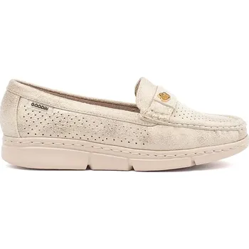 Dámské mokasíny Luxusní zlaté dámské mokasíny bez podpatku 39