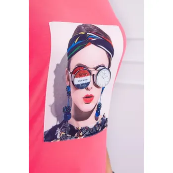 Dámská halenka Dámská grafická halenka růžová neonová UNI
