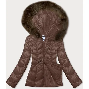 Dámská prošívaná bunda ve velbloudí barvě pro přechodné období s kapucí Glakate (LU-2202) odstíny béžové XL (42)