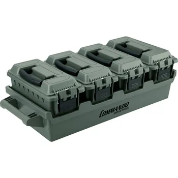 Úložný box Commando set 4 ks plastových beden AMMO BOX ZELENÝ
