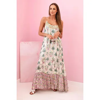 Dámské šaty Dámské šaty na ramínka ze světlé viskózy fialka UNI