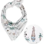 Dětský bavlněný šátek Sandra SA-662 Modro-zeleno-hnědý vánoční vzor 70 x 70 cm