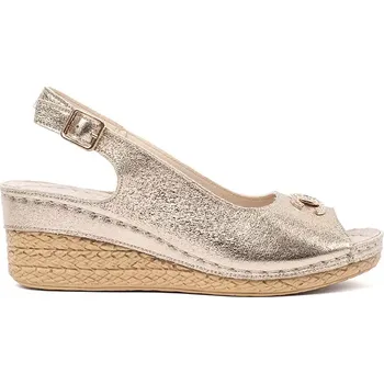 Dámské sandále Jedinečné sandály dámské zlaté na klínku 36