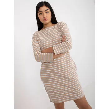 Dámské šaty LO SK LK 259 šaty.08 bílá béžová M