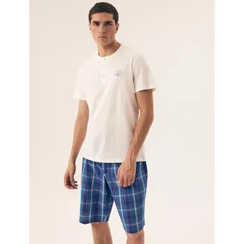Pánské pyžamo Pyžamo Henderson Premium 42616 Dock kr/r M-3XL bílá XL