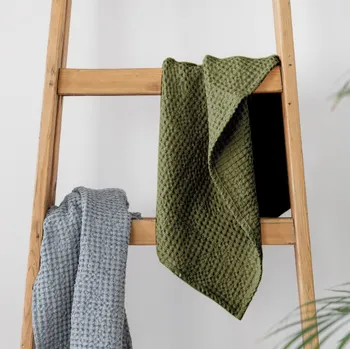 Osuška TULULUM Vaflová osuška khaki 100 x 150 cm