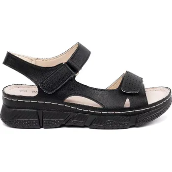 Dámské sandále Stylové dámské sandály černé bez podpatku 38