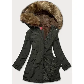Dámská zimní bunda v khaki barvě (m21309) odstíny zelené XL (42)
