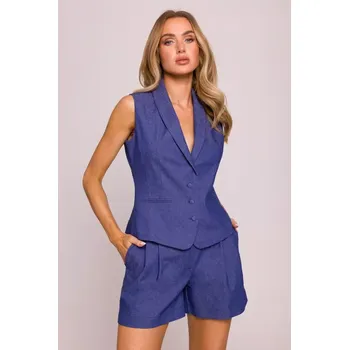 Dámská vesta M859 Džínová vesta - modrá EU XL