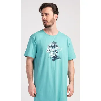 Pánské pyžamo Pánská noční košile s krátkým rukávem Honolua bay mátová L