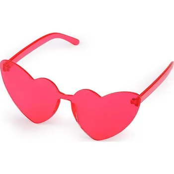 Karnevalový doplněk Párty / karnevalové brýle srdce - 1 růžová