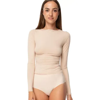 Dámská košilka Simple longsleeve beige - JULIMEX béžová M