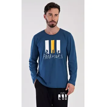 Pánské pyžamo Pánské pyžamo dlouhé Oliver petrolejová XXL