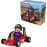 IGRÁČEK Závodník s motokárou 7,5cm červená v krabičce