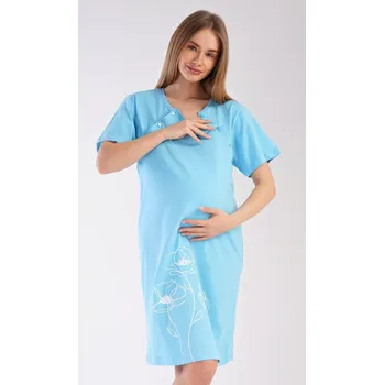 Dámská noční košile mateřská Leontýna světle modrá XL