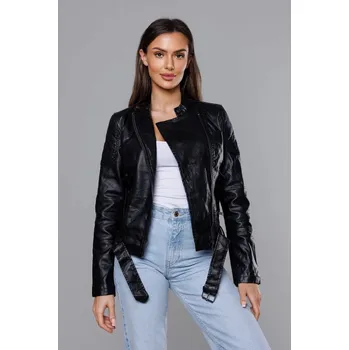 Černá bunda ramoneska se stojáčkem (HM39) odstíny černé XL (42)