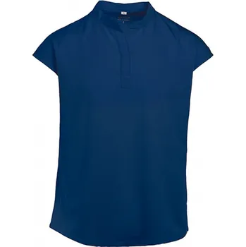 Exner Elegantní dámská halenka se stojáčkem Barva: modrá námořní, Velikost: 4XL EX239