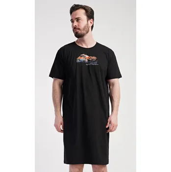 Pánská noční košile s krátkým rukávem Legend černá L
