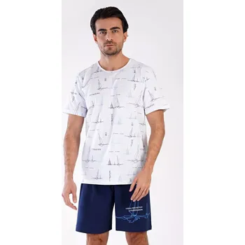 Pánské pyžamo Pánské pyžamo šortky Plachetnice tmavě modrá L