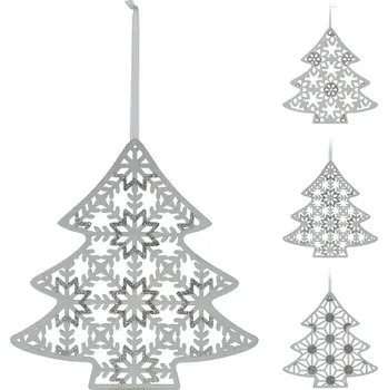 Vánoční dekorace dekorace STROM 30cm závěsná dřev.BÍ mix