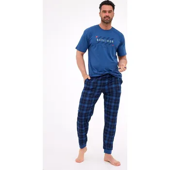 Pánské pyžamo Pyžamo Cornette 462/302 Marathon 2 kr/r S-2XL pánské džínovina XXL