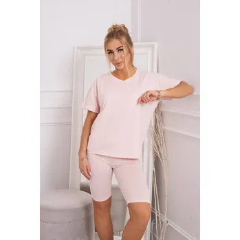 Dámská halenka Souprava top+legíny pudrově růžová UNI