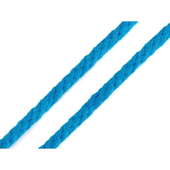 Bavlněná šňůra Ø5 mm splétaná METRÁŽ - 8 modrá azuro