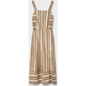 Dámské šaty Hnědé bavlněné šaty (345ART) odstíny hnědé uni velikost