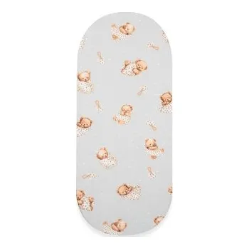 Bavlněné prostěradlo do kočárku New Baby Sweet teddy bear 35x75cm grey