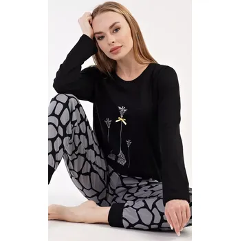 Dámské pyžamo Dámské pyžamo dlouhé Matylda černá XL